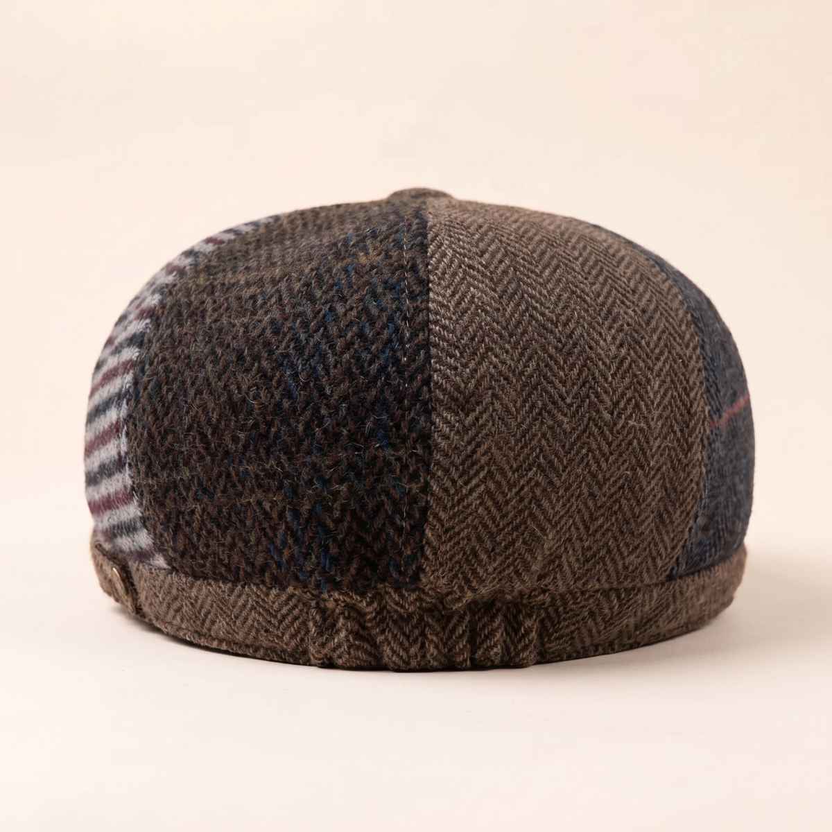 Wełniany kaszkiet patchworkowy